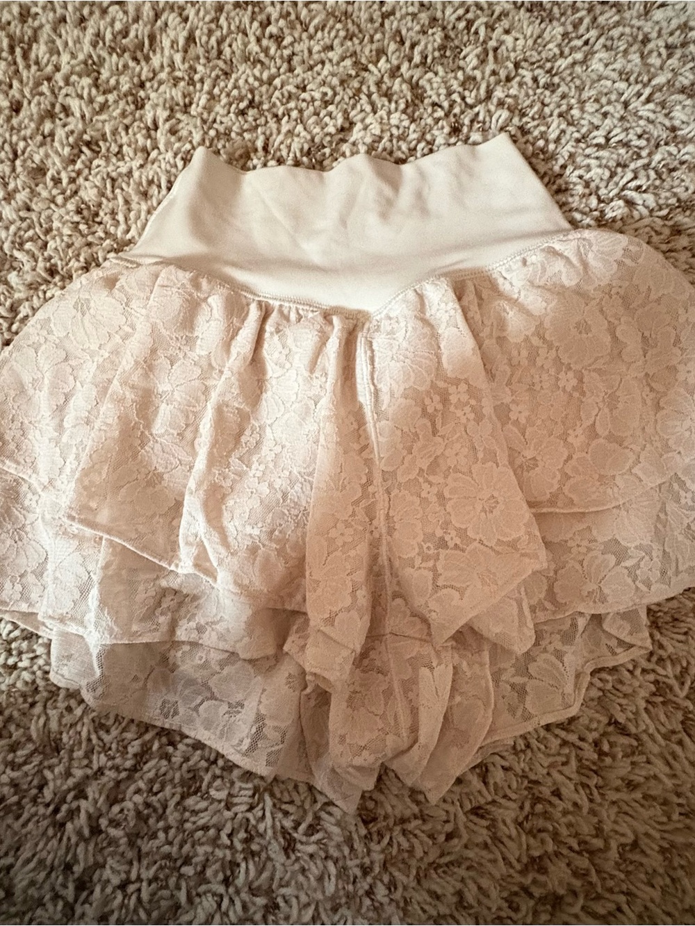 Offline by Aerie Lace Skater Skort in Cream